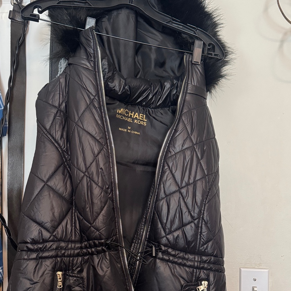 Michael Kors Black Quilted Puffer Coat